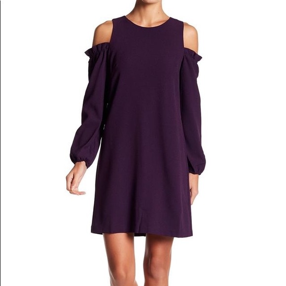 Eliza J Dresses & Skirts - Eliza J Purple Cold-Shoulder Mini Dress